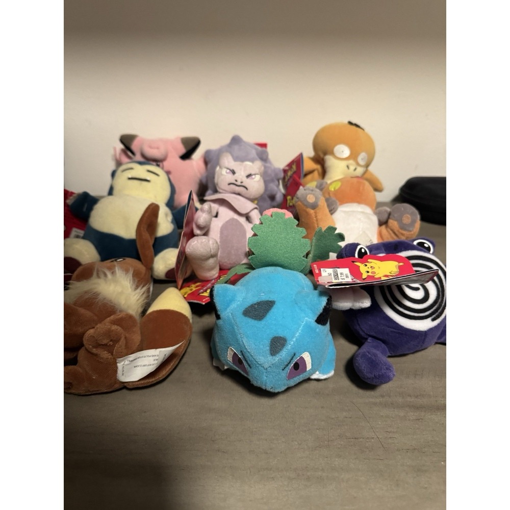 Vintage Pokemon Plush with Tags in Original 90s Mewtwo Snorlax Pysduck Lot - Picture 2 of 3